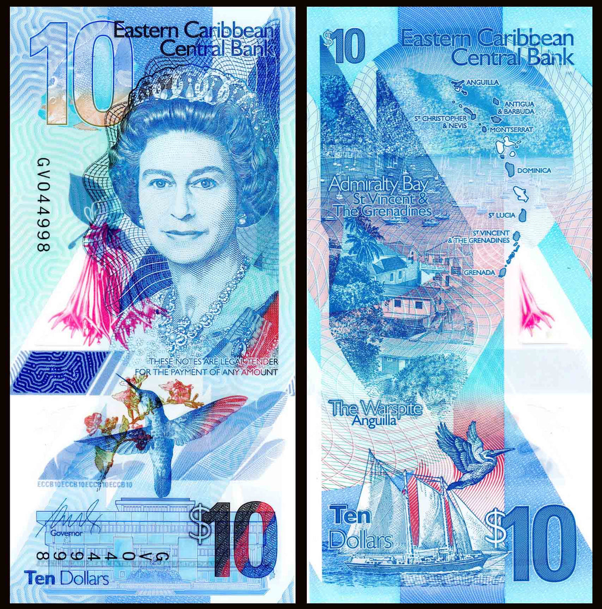 Eastern Caribbean States 10 Dollars Fine Polymer Banknote eastern-caribbean-states-10-dollars-fine-polymer-banknote