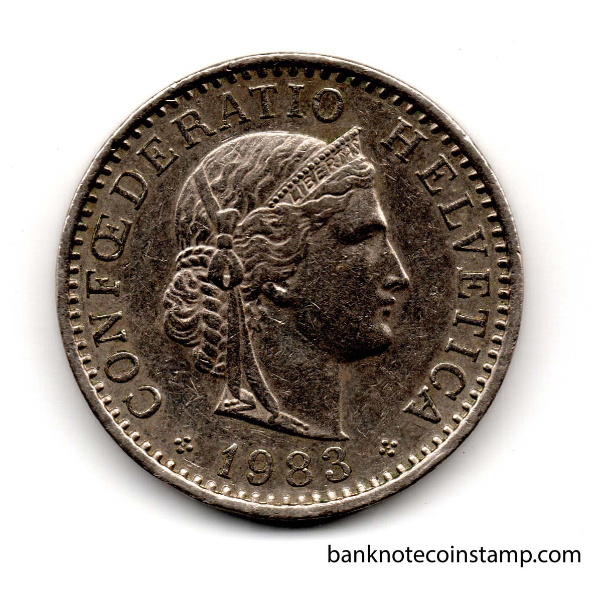 Switzerland 20 Rappen Used Coin – Banknotecoinstamp