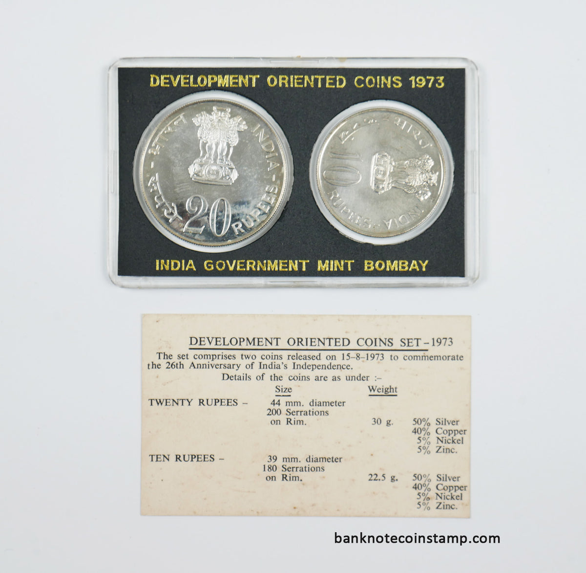 India 1973 Development Oriented Used Coin Set