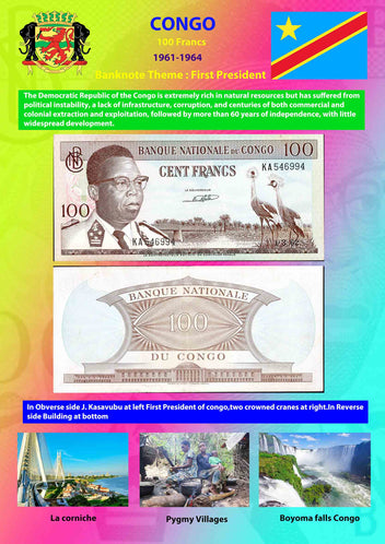 thumbnail image 2 of 1997 Congo 1 Centime Banknote – D.R. Congo Currency, Uncirculated Paper Bill 2 of 6