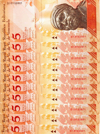 Venezuela 5 Bolivares ( D10132601 - D10132691 )10 Banknotes
