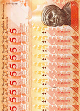 Venezuela 5 Bolivares ( D10132091 - D10132100 )10 Banknotes