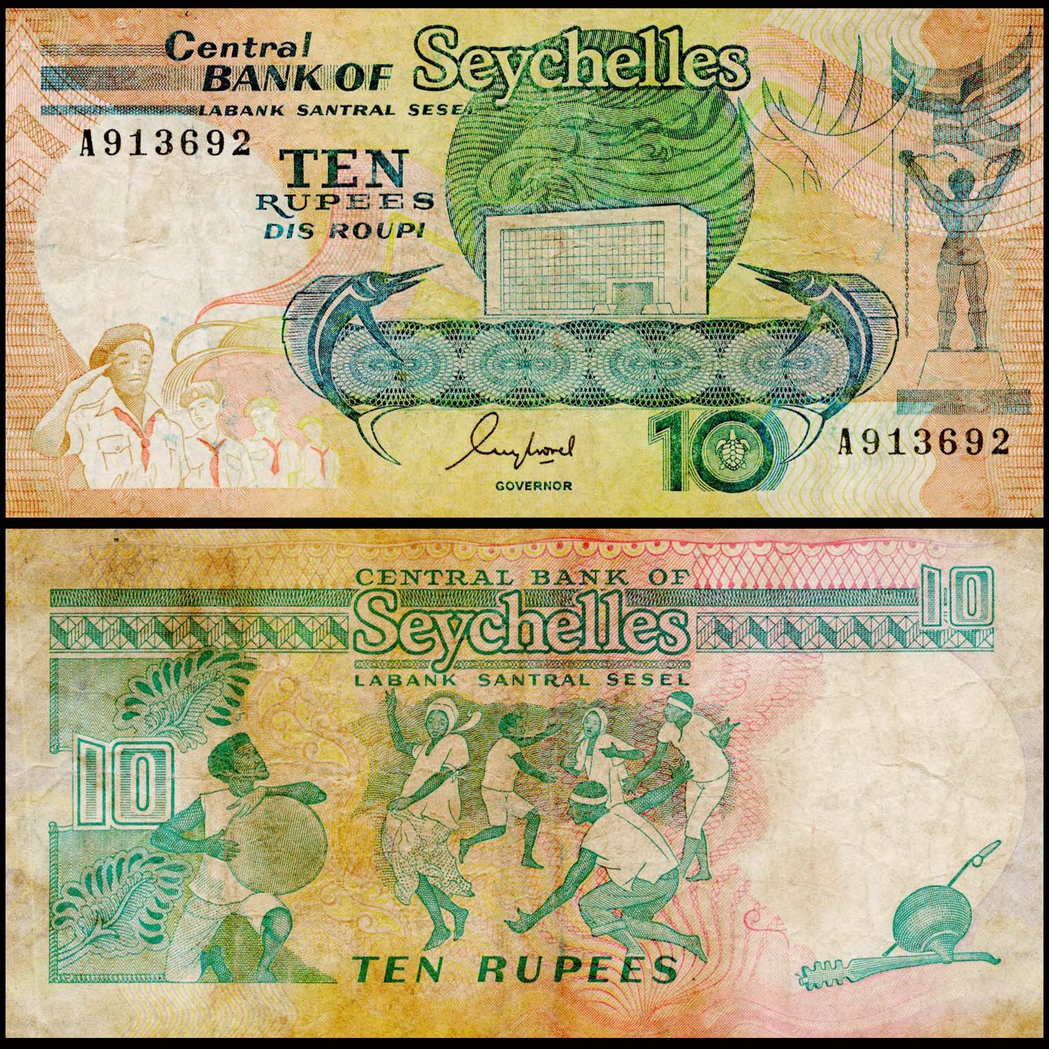 Seychellen 10 Rupees 1998 – Banknote In Unc-Qualität, Kassenfrisch, Sammlermünze Aus Afrika