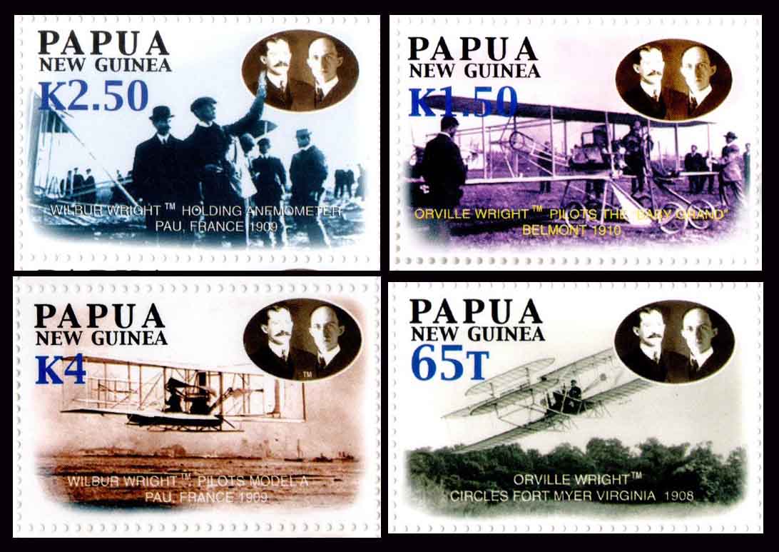Papua New Guinea Aviation Set Of 4 Postage Stamps – Banknotecoinstamp