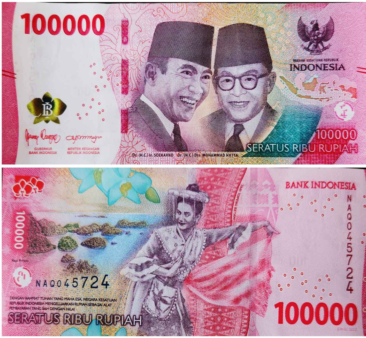Indonesia 100000 Rupiah, 2022 Very Fine Banknote – Banknotecoinstamp