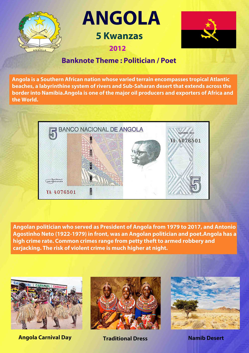 Angola 5 Kwanzas Information Sheet No Banknote – Banknotecoinstamp