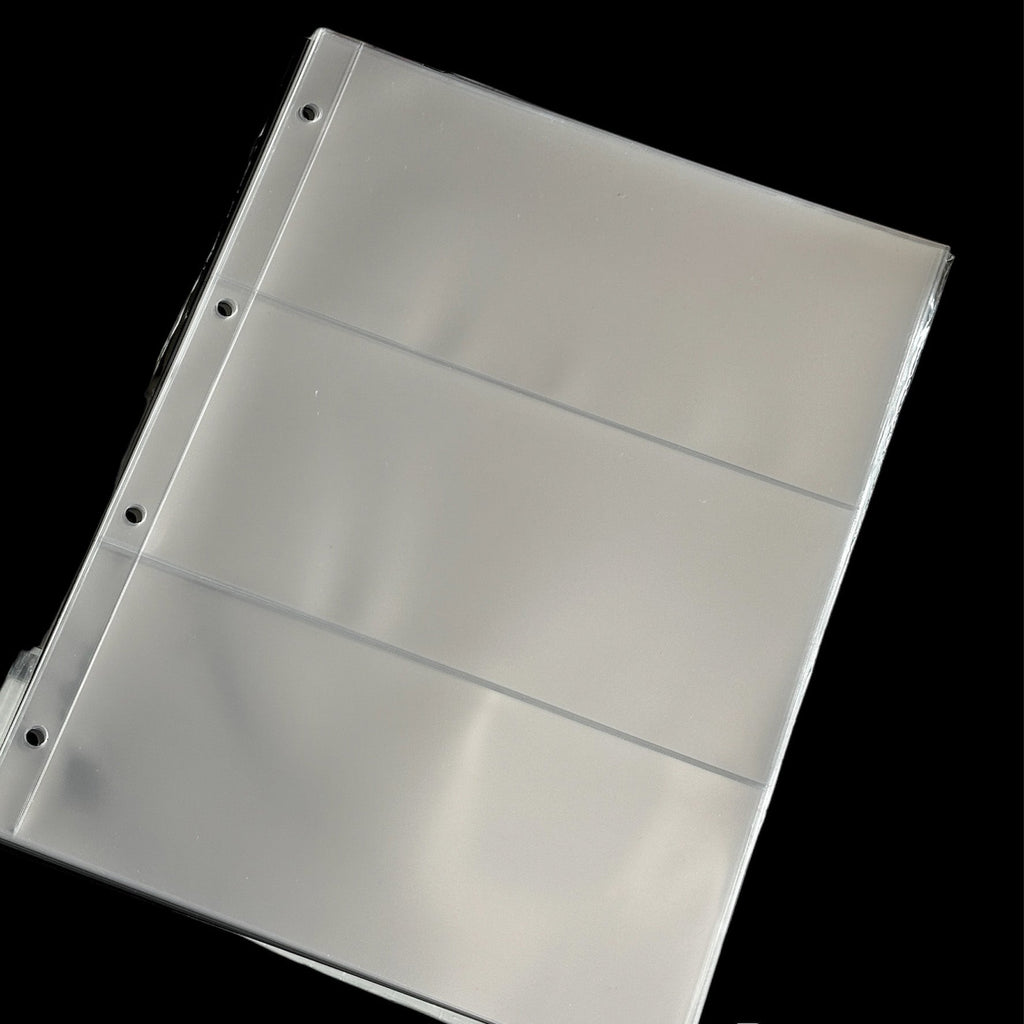 Lindner Crystal POCKET PAGES A4 CRYSTAL CLEAR WITH 3 POCKETS (220 X 97 –  Banknotecoinstamp