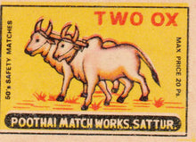 Two Ox Match Box Label