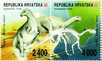 Croatia Coastal Dinosaur Variety Of 2 Stamps