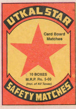 Utkal Star Match Box Label