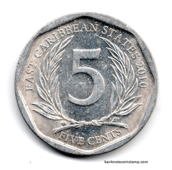 East Caribbean 5 Cents Used Coin