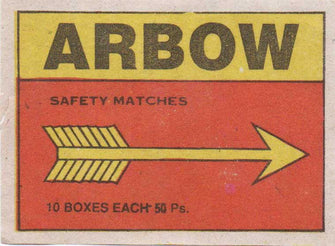 Arbow Used Match Box Label