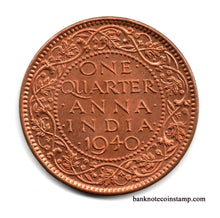 India One Quarter Anna 1940 Used Coin