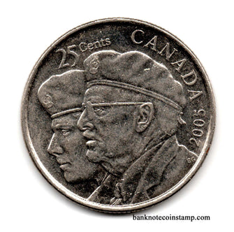 Canada 25 Cent Year of the Veteran Elizabeth II Used Coin