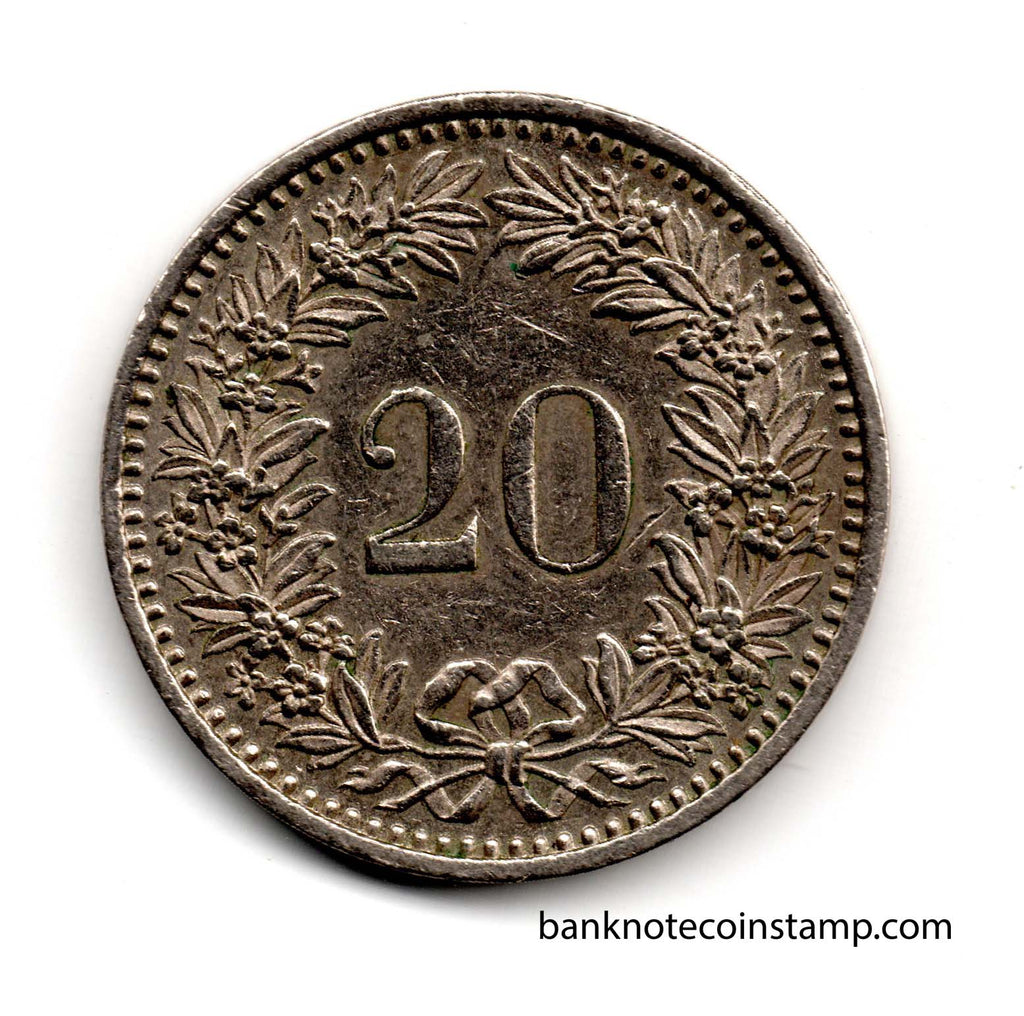 Switzerland 20 Rappen Used Coin Banknotecoinstamp