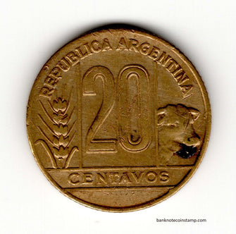 Argentina 20 Centavos Used Coin