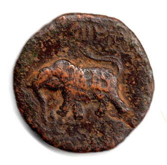 Copper One Paisa Coin of Tipu Sultan of Farrukhi Mint of Mysore Kingdom