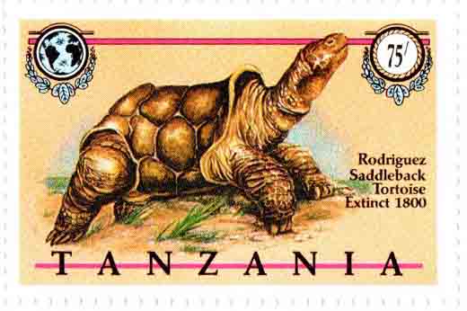 Tanzania Rodriguez Saddleback Tortoise Extinct Postage Stamp ...