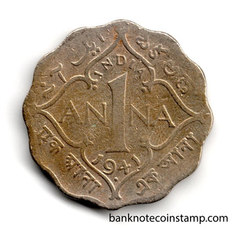 India 1 Anna George VI King Emperor Coin 1941