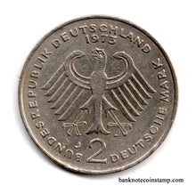 Germany 2 Deutsche Mark Theodor Heuss Used Coin
