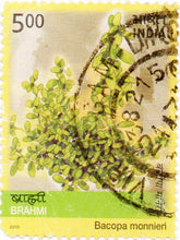 India Bacopa Monnieri Used Postage Stamp
