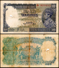 British India 10 Rupees Governor J.B.Taylor Used & Damaged Banknote