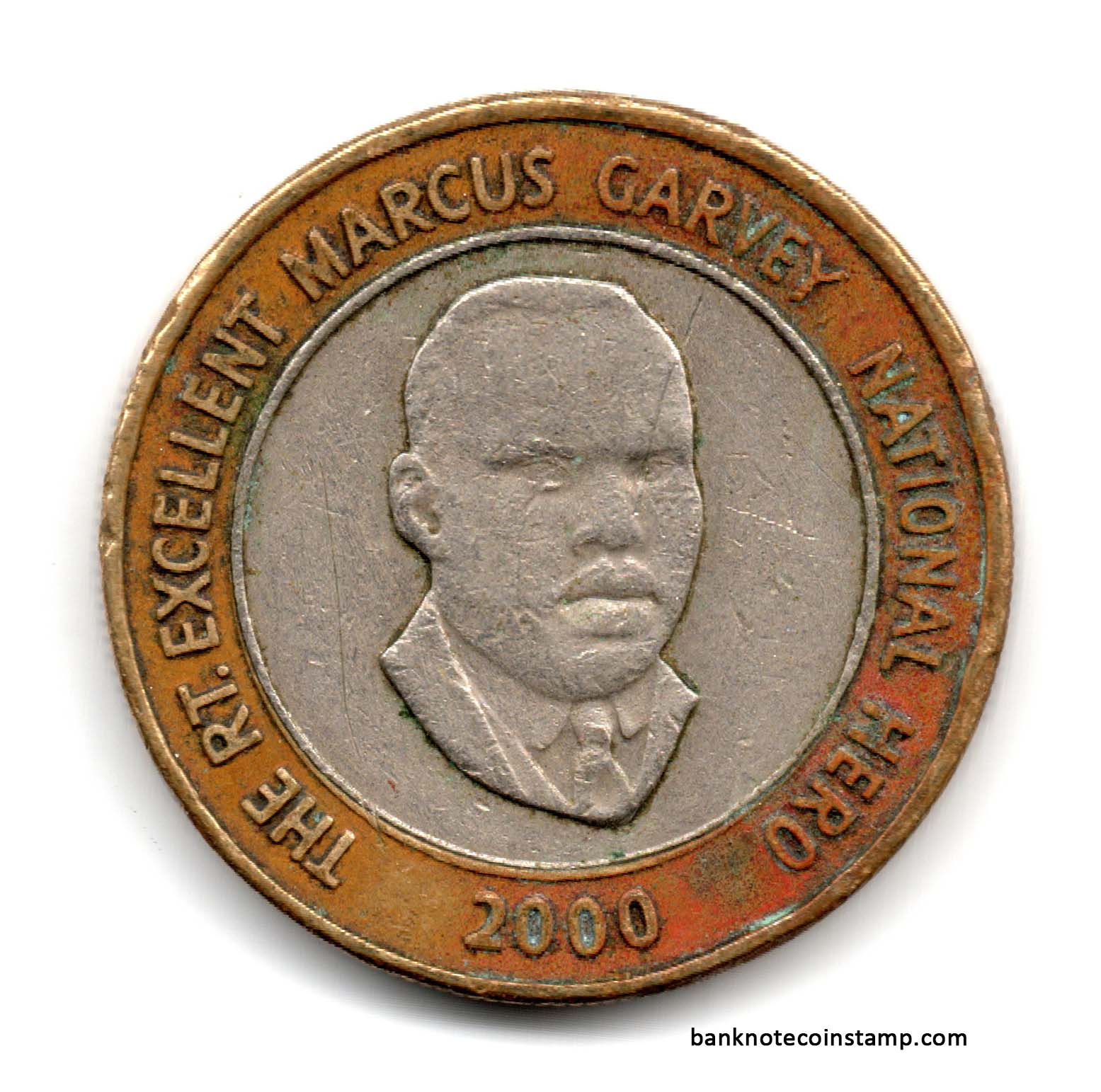 Jamaica 20 Dollars Marcus Garvey Used Coin Banknotecoinstamp