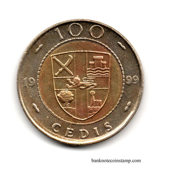 Ghana 100 Cedis Freedom and Justice Used Coin