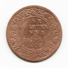 India One Quartar Anna 1909 Used Coin