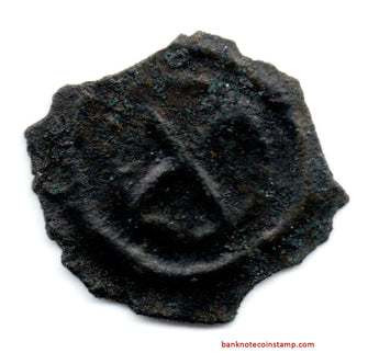 Pallava Floral Design Within Circular Border Ancient Coin 20