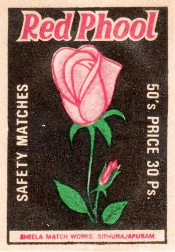 Red Phool Safety (Sheela) Match Box Label – Banknotecoinstamp