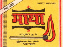 Maya Safety Deluxe (Sri Nivasha) Match Box Label