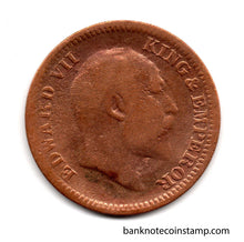 British India Edward VII King Emperor 1/2 Pice 1910 Used Copper Coin