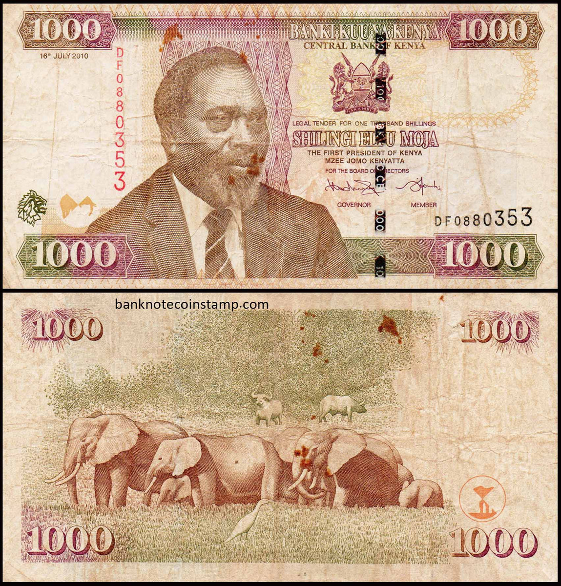 Kenya 1000 Shillings Very Used Banknote – Banknotecoinstamp