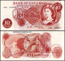 England 10 Shilling  Used  Banknote
