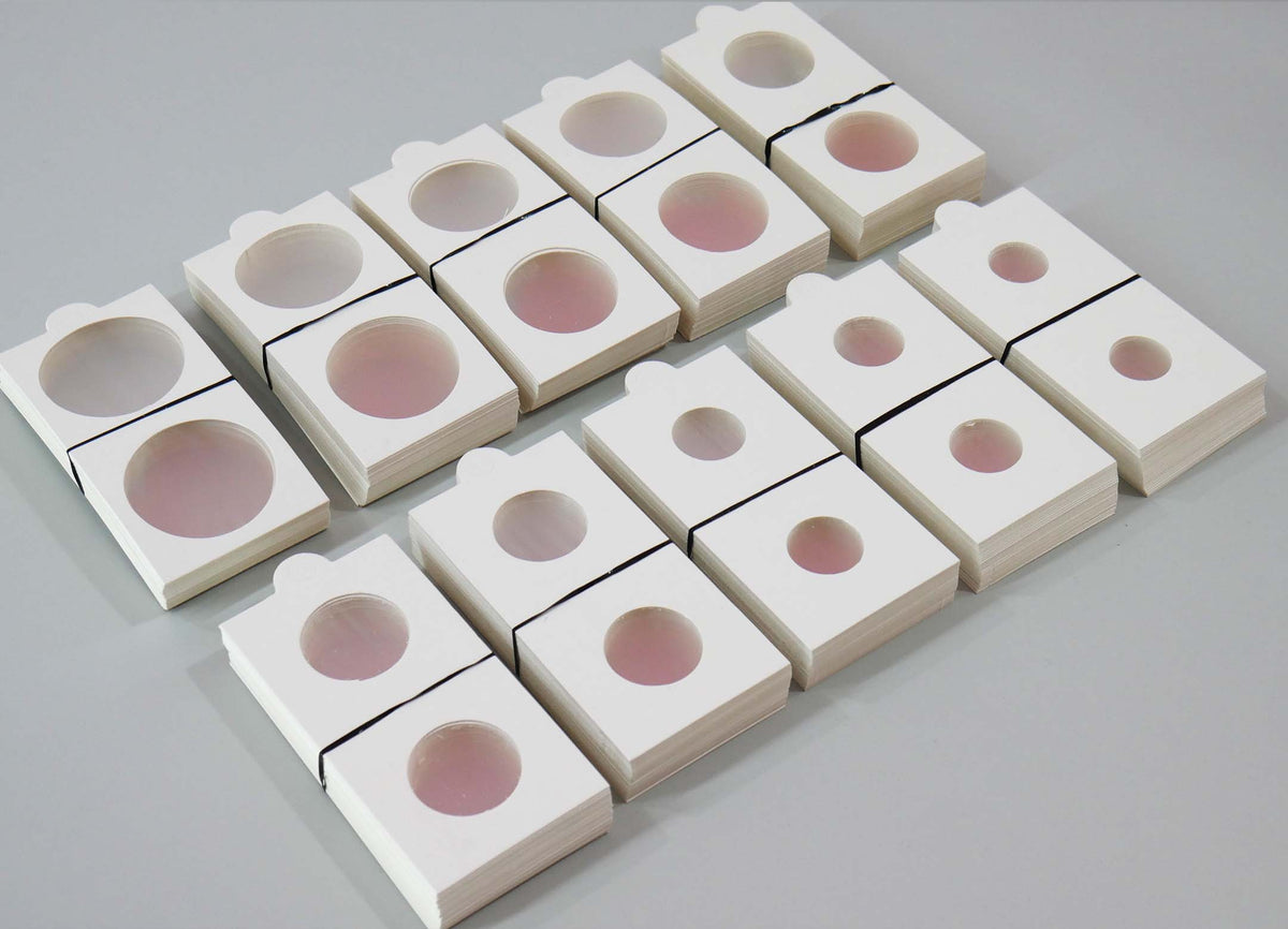 Coin Packets Cardboard Coin Holders 250 Holders 10 Packets Different Sizes ...