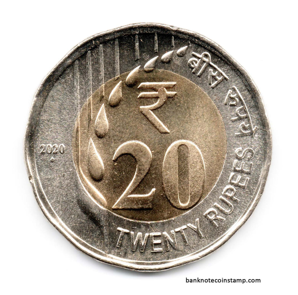 India 20 Rupees Coin New Design Year 2020 (Bombay Mint)– Banknotecoinstamp