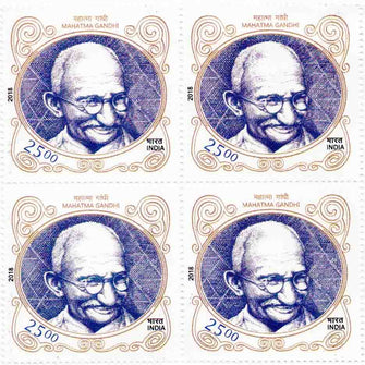 India Mahatma Gandhi Block of 4 Stamps