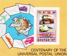 Bhutan Centenary of the Universal Postal Union Miniature Sheet with Stamp