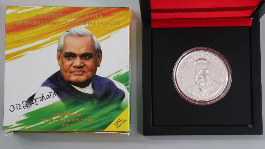 Atal Bihari Vajpayee Commemorative UNC Coin Set 100 Rupees